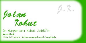 jolan kohut business card